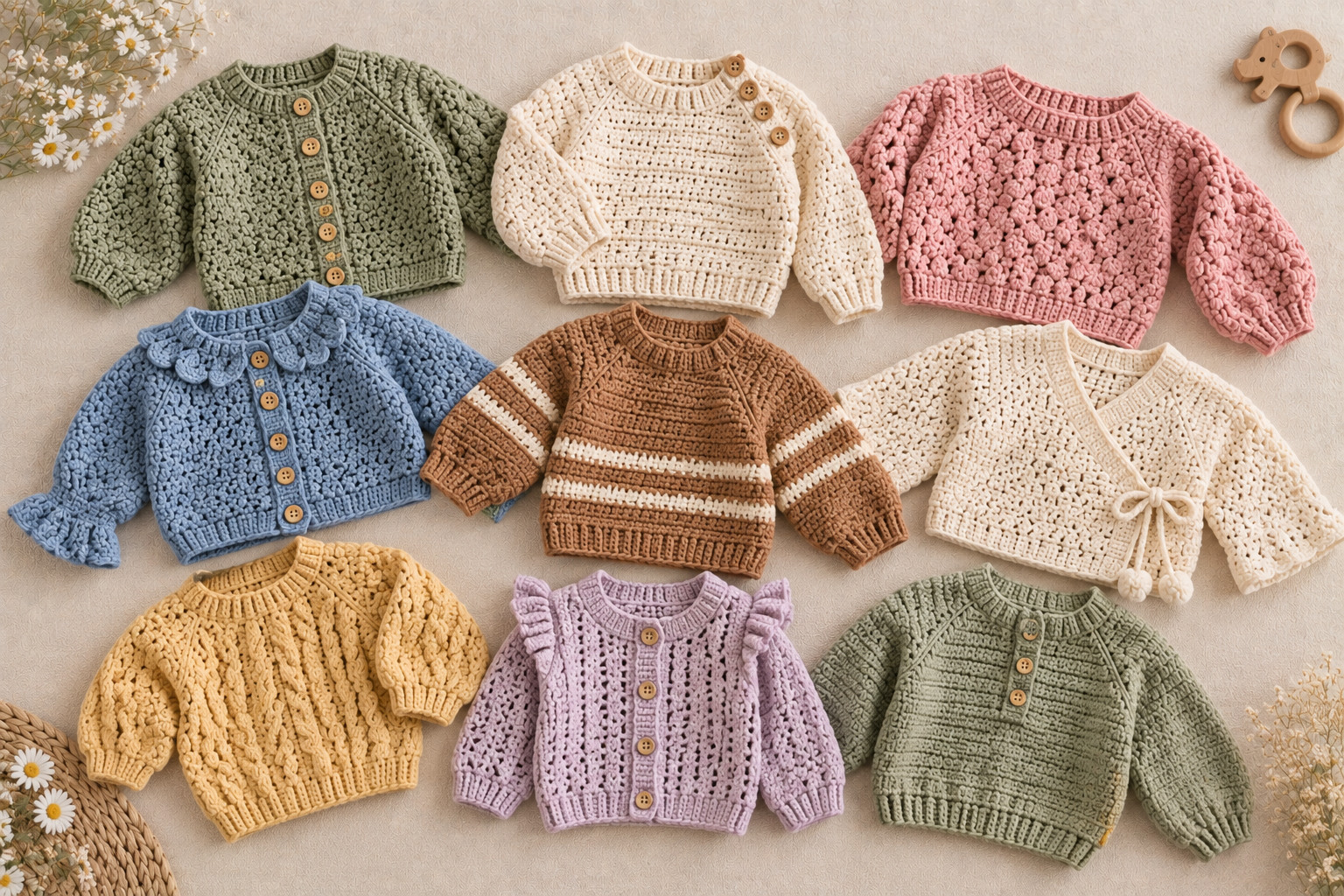 13 Easy Free Crochet Baby Sweater Patterns to Try