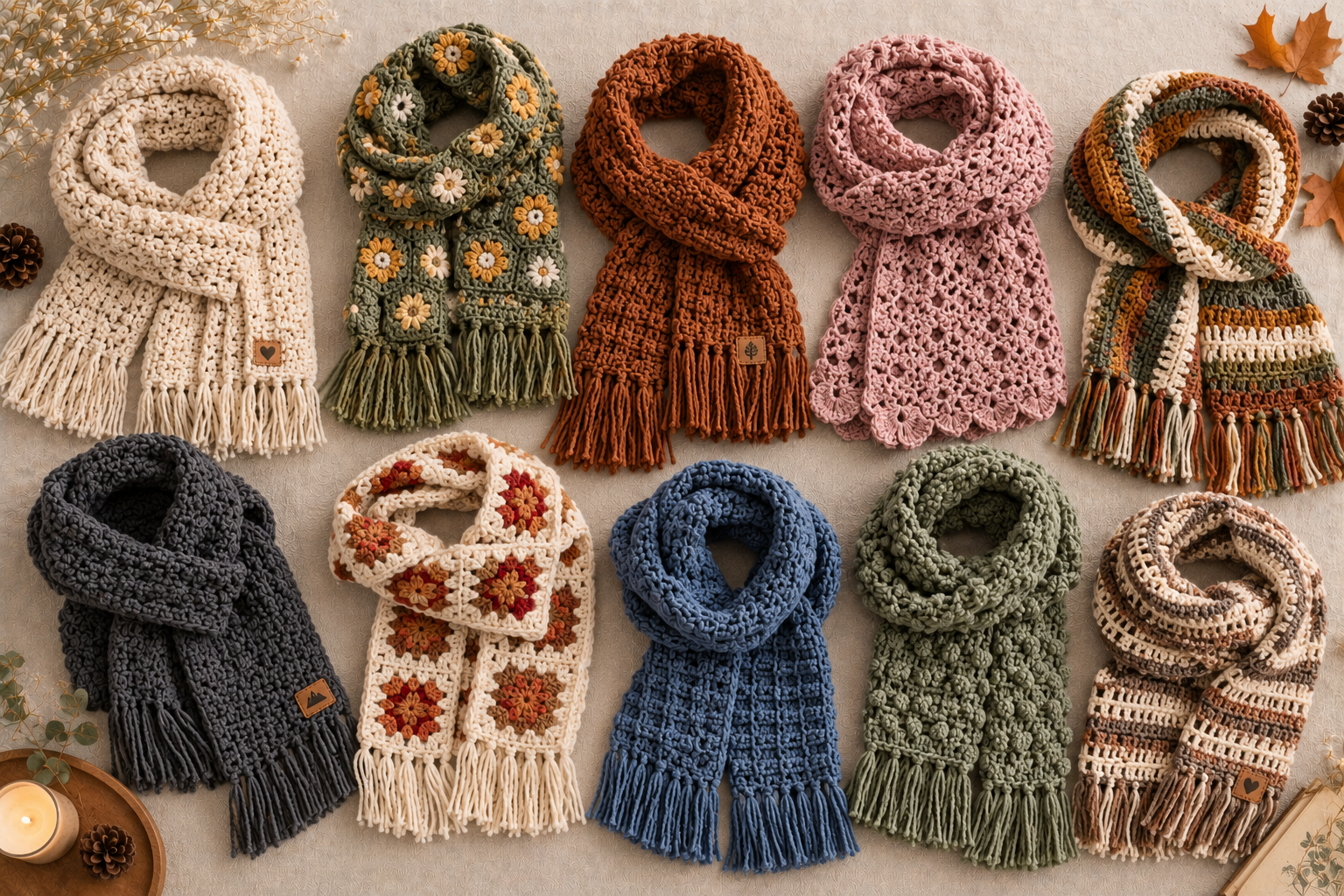 14 Crochet Scarf Ideas for Fall & Winter