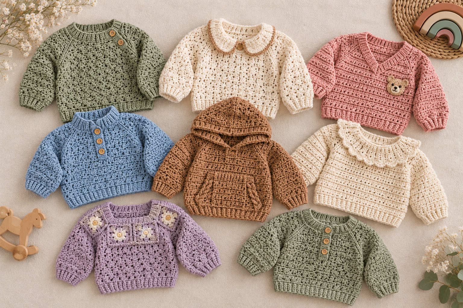 7 Crochet Baby Sweater Patterns to Try