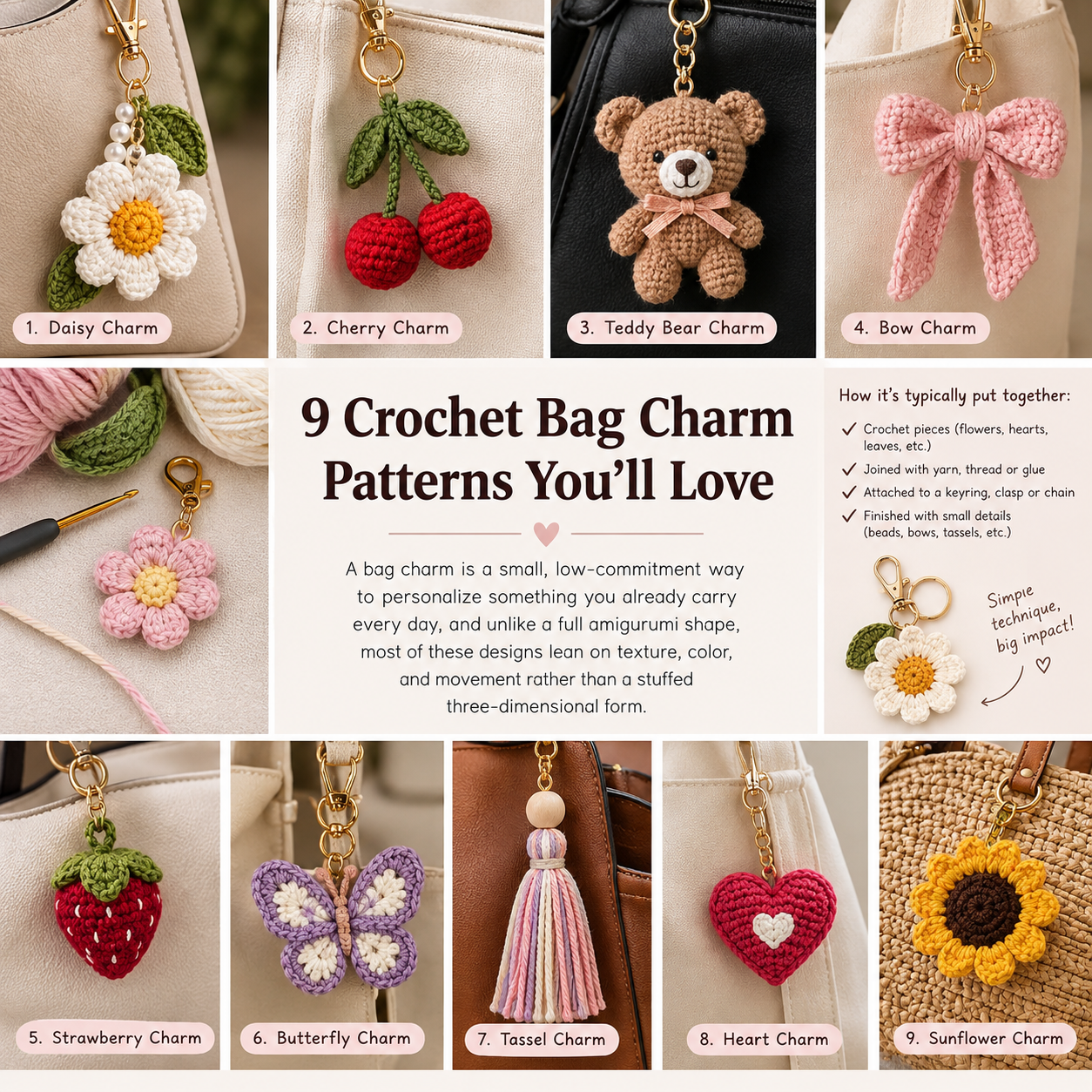 9 Crochet Bag Charm Patterns You’ll Love